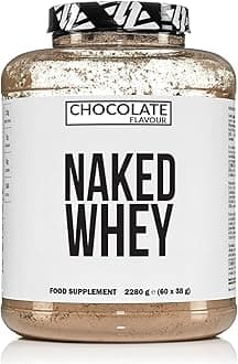 NAKEDWhey Protein Supplement Powder, Chocolate, GMO Free, Soy Free, Gluten Free Aid Muscle Growth and Recovery 2280g