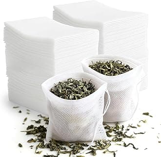 Tea Bags Disposable Tea Filter Bags Tea infusers Empty Muslin Drawstring Seal Filter Drawstring Herb Loose Tea Bag 400 Pack (400, 2.76" x 1.97")