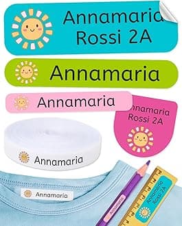 620 Custom Name Labels for Clothing & School Supplies – 400 Iron-On Fabric Labels + 220 Waterproof Stickers for School, Daycare & Nursing Home