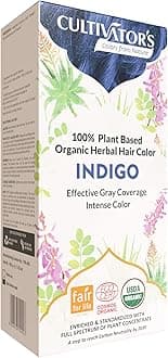 Cultivator's Organic Hair Colour - Indigo Powder for Hair - Organic Herbal Hair Colour for Women and Men - Ammonia Free Hair Colour Powder - Natural Hair Colour Without Chemical, (Indigo) - 100g