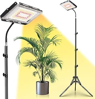 LBW Stand Grow Lights for Indoor Plants, Full Spectrum 96 LEDs Plant Grow Light, Upgraded Floor Grow Lamp with Adjustable Tripod Stand 21-68in, On/Off Switch,Ideal for Tall Large Houseplant Growing