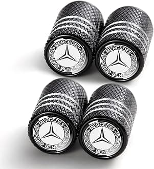 Tire Valve Stem Cap Cover for Mercedes Benz A C E S Class Series GLK CLA GLA GLC GLE CLS SLK AMG Series Belt O-Ring Seal Corrosion Resistant,Tire Valve Stem Air Cap 4 Pack Black