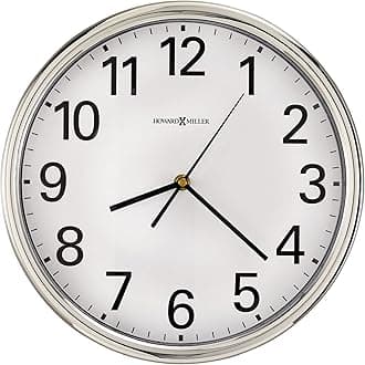 Hamilton Wall Clock, Silver Finished Classic Round Design Quartz Movement, Battery Powered White Dial with Black Numerals Perfect for Home Decor, Office & Living Room