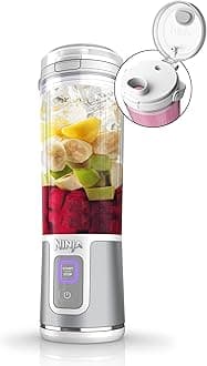 Ninja BC151WH Blast Portable Blender, Cordless, 18oz. Vessel, Personal Blender for Shakes & Smoothies, BPA Free, Leakproof Lid & Sip Spout, USB-C Rechargeable, Dishwasher Safe Parts, White