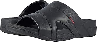FitflopMen's Fit Flop Freeway Pool Slide In Leather Sandals in Black