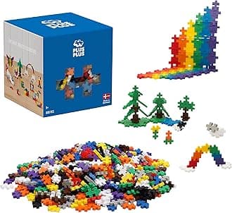 PLUS PLUS - Open Play Set - 600 Piece - Basic Color Mix, Construction Building Stem Toy, Interlocking Mini Puzzle Blocks for Kids