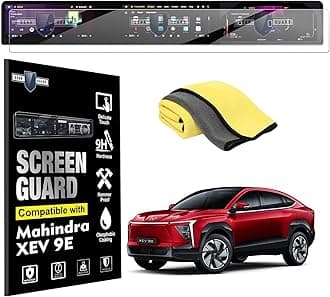Gear Guard Screen Protector For Mahindra XEV 9E Full Screen Infotainment System Protection Film with Microfiber Cloth - Clear