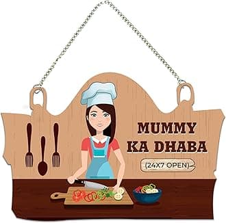 Artvibes Mummy Ka Dhaba Printed MDF Wooden Wall Art For Cafe | Kitchen | Restaurants | Quotes Decor Item | Kitchen Quotes Wall Hanging | Wall Poster | Modern Artwork | Gift Items (WH_3718N)
