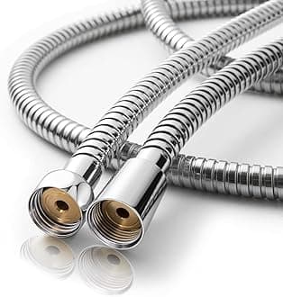 OFFO Shower Hose, 120 Inch Bidet Hose High Pressure Explosion Proof Toilet Hose for Bidet Sprayer Stainless Steel Electroplating Handheld Shower Hose Flex Hoses with Woven Inner Tube, Chrome