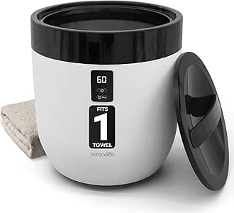 SereneLife Counter Towel Warmer Bucket with Customized Fragrance, Auto Shut Off, Fits 1 Large Blanket, Bathrobe, PJs, Luxury Heater for Spa and Bathroom, Black