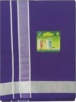 StylesindiaMen's Cotton Colored Dhoti with Fancy Border Kerala-style Veshti Mundu Kaili Lungi 2.0 Mtrs