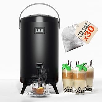 Insulated Beverage Dispenser-NON HEATING-75 Cup Cold Drink Beverage for Catering-Stainless Steel Iced Beverage Dispenser 12 L/3.2 Gallon Coffee Dispenser with Spigot for Tea,Juice (black)