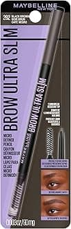 Express Brow Ultra Slim Eyebrow Makeup, Brow Pencil with Precision Tip and Spoolie for Defined Eyebrows, Black Brown, 1 Count (Packaging May Vary)