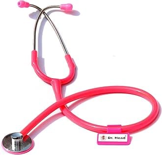 Dr. Head Single Care Aluminum Stethoscope For Doctors, Nurse, Hospital and Medical Student Cardiology Stethoscope (PINK)