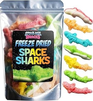 Freeze Dried Gummy Sharks - Premium Freeze Dried Candy Shipped in a Box for Extra Protection - Space Age Snacks Space Sharks Freeze Dry Candy for All Ages (3 Ounce)