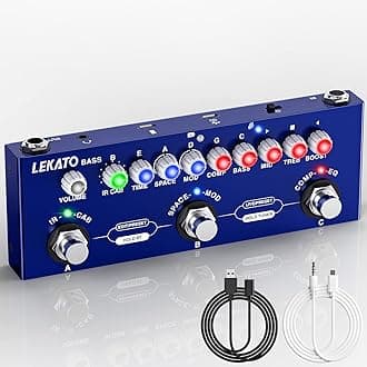 LEKATO Bass Multi Effects Pedal, Guiter Peda with IR Loading 9 AMP Models, Delay Reverb Chorus, Multi Effects Processor for Bass, Bluetooth 5.0,Recording, Built-in Battery