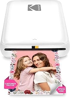 Step Wireless Mobile Photo Mini Printer (White) Compatible w NFC & Bluetooth Devices