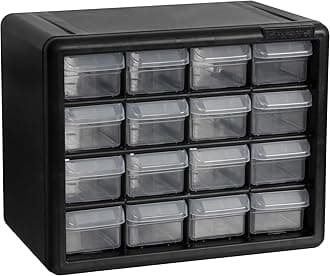 Akro-Mils 10116 16 Drawer Plastic Parts Storage Hardware and Craft Cabinet, 10.5-Inch x 8.5-Inch x 6.5-Inch, Black