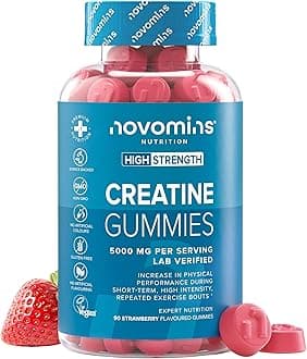 Creatine Gummies - 5000mg Lab Verified - High Strength Monohydrate Gummies - Increase Physical Performance - Alternative to Tablets, Powder & Capsules - Novomins