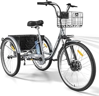Electric Tricycle for Adults, 750W 36V Electric Trike, 50 Miles Range, 26'' Three Wheel Electric Bicycle, 7 Speeds Electric Tricycle with Large Basket