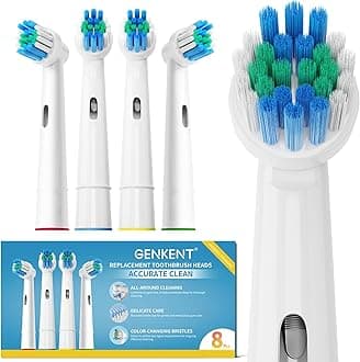 GENKENT Replacement Toothbrush Heads Compatible with Oral B Replacement Toothbrush Heads (Premium Packaging) Pack of 8 (8 Pieces for (White), 8 count (Pack of 1))