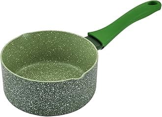 Prestige Essentials Granite Milk Pan 14Cm | Granite Coated Pan for Milk | Cast Aluminium Cookware | Green - PR81120