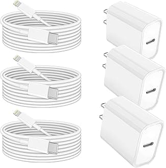 3Pack iPhone Fast Charger, 6FT Fast Charger i Phone【Apple MFi Certified】 PD USB C Wall Fast Charge Adapter with 6Foot Type C to Lightning Cable Fast Charging for iPhone 14/13/12/11/Pro Max/XR/XS/X/SE