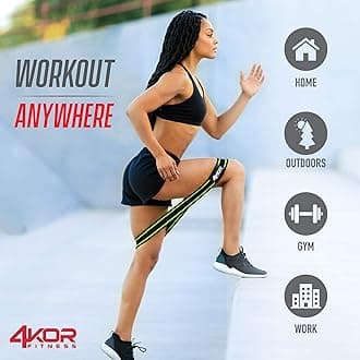 Resistance Loop Band Set by 4KOR Fitness, Perfect for Crossfit, Yoga, Physical Therapy, and Booty Building