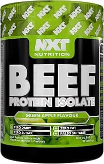 NXT Beef Protein Isolate 540g - High Protein Powder in Natural Amino Acids - Paleo, Keto Friendly - Dairy and Gluten Free | 540g (Green Apple)