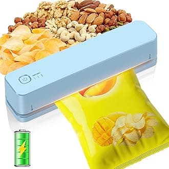 FEPPO Bag Sealer, 3000mAh Rechargeable Mini Bag Sealer with 6.2" Heating Strip, Heat Seal Portable 3 Adjustable Gears Quick Heat Sealer for Chips Snacks Candies Bags Food StorageCarbonfree Certified