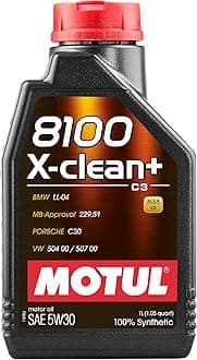 Motul 8100 X-clean+ 5W-30 Full Synthetic Motor Oil | Engineered to Help Protect Emissions Systems, Clean Engine Performance | Long Drain Capable, Improved Engine Responsiveness | 1L
