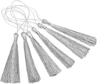 VAPKER 100Pcs Metallic Silver Thread Tassels 13cm/5 Inch Bookmark Tassels Mini Silver Wire Rope Tassels with 2-Inch Loop for Clothes Wedding Cards Jewelry Making DIY Craft Projects(Silver Tassels)