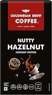 COLOMBIAN BREW COFFEE Hazelnut Instant No Sugar Vegan, 50gm