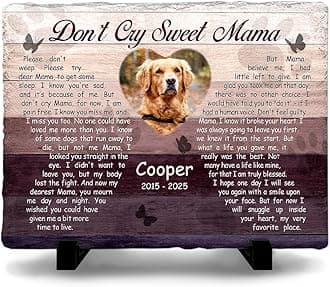 Custom Memorial Stone Gifts - 'Don't Cry Sweet Mama' - Diverse Background Palette, Sympathy Gift for Women and Mom Losing Beloved Pet - Caring Gesture for Dog & Cat Lovers