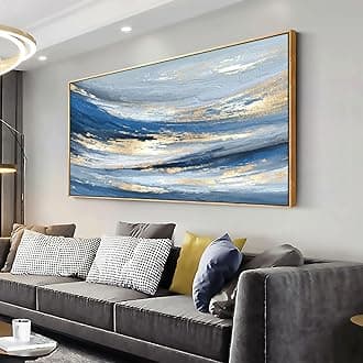 vgrozirh Abstract Wall Art Canvas Paintings Blue Fantasy Modern Large Framed Artwork Decor for Living Room Bedroom Office Painting Home Decor 30"x60"