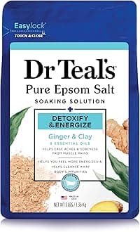 Dr Teal'sEpsom Salt Soaking Solution, Detoxify & Energize, Ginger & Clay, 3lbs
