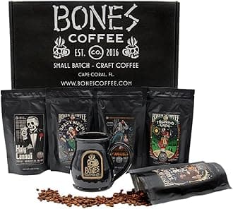 Favorite Flavors Sample Pack Box Set with Specialty Coffee Mug, 5 Assorted Single-Origin Low Acid Medium Roast Arabica Beans Flavored Coffee Gifts, 4 oz Pack of 5 Whole Bean