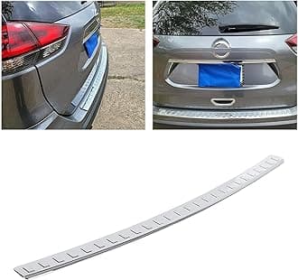 ECOTRIC Rear Bumper Guard Cover Pad Compatible with 2014-2020 Nissan Rogue 999T6-G2000 999T6G2000 999B1G500A 999B1-G500A Rear Bumper Tailgate Trim Molding Cover Panel Protector Chrome