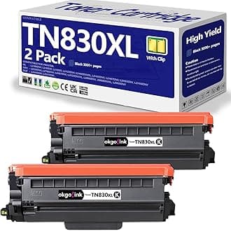 Compatible TN830XL Toner Cartridge Replacement for Brother TN830 TN830XL/V/R TN-830XL TN 830 XL Toner use with HL-L2460DW DCP-L2640DW HL-L2405W MFC-L2820DW HL-L2400D HL-L2480DW Printer 2 Pack Black