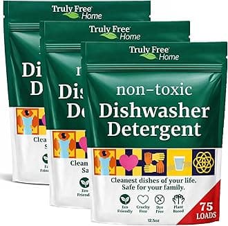 Dishwasher Detergent Powder | Natural Dish Detergent, Dishwasher Soap | Plastic Free, Plant-Based, Clean, Heavy Duty Hard Water Stain & Grease Remover | Fragrance Free | 12.5 oz (Pack of 3)