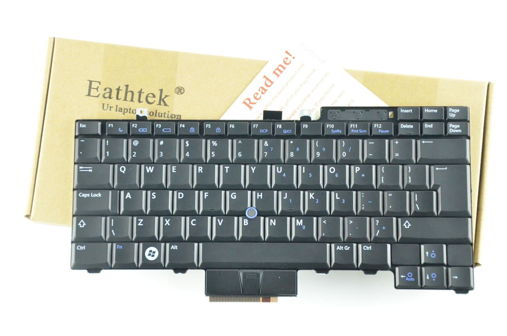 Eathtek Replacement Keyboard with Pointer and BIG Enter for Dell Latitude E5400 E5500 E6400 E6500 Precision M2400 M4400 series Black US Layout, Compatible part number UK717 0UK717
