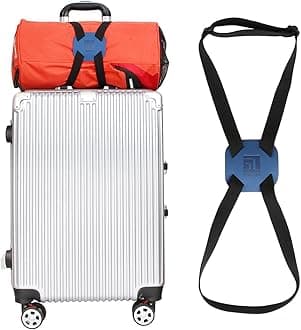Luggage Straps Bag Bungees for Add a Bag Easy to Travel Suitcase Elastic Strap Belt (Blue, M-Blue)