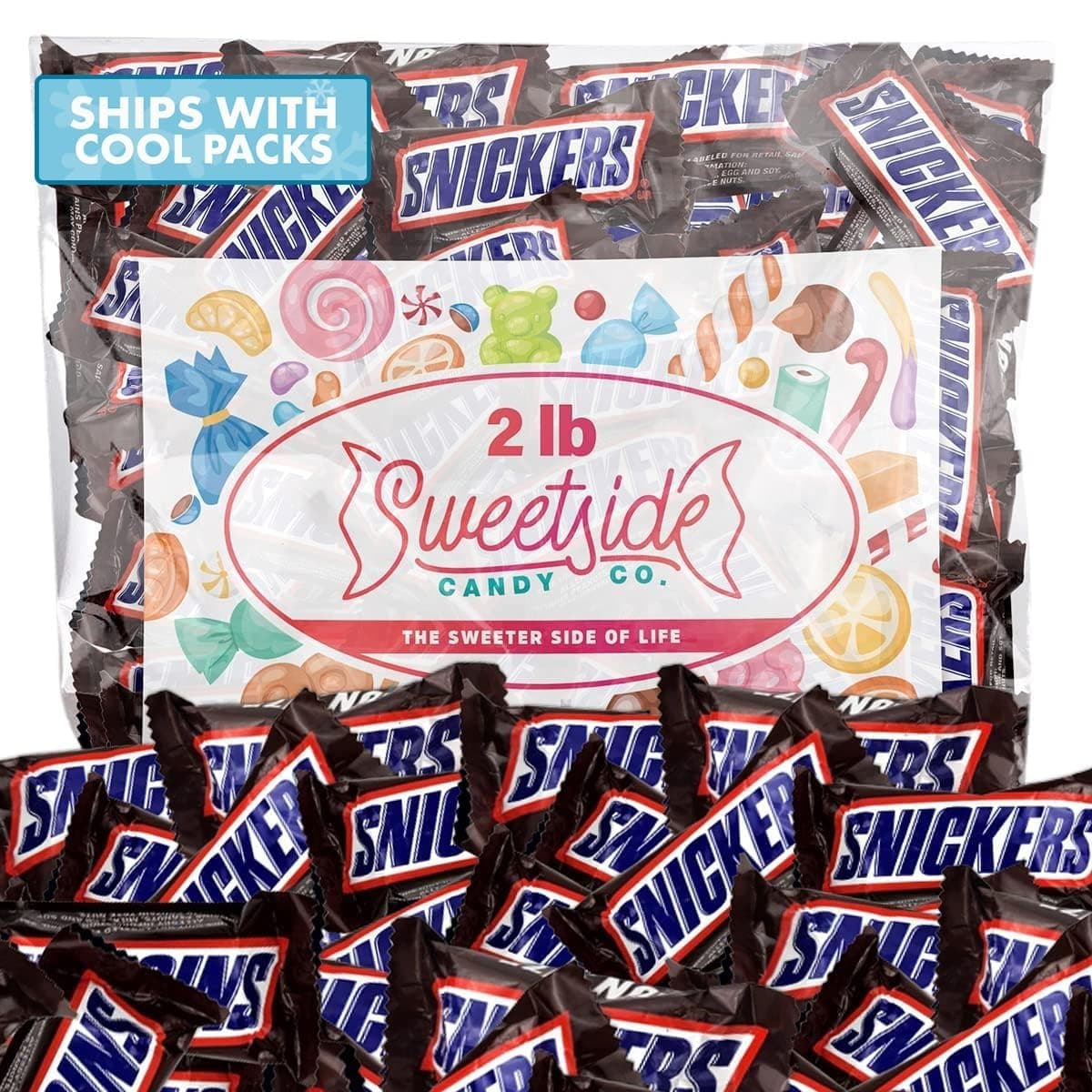 Snickers Candy Bars - Bag Fun Size - Individually Wrapped - Bulk, Holida, Halloween, Birthday Party Favors (2 LBS)