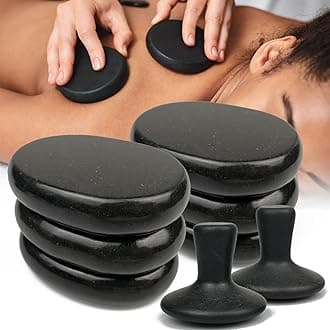 Hot Stones for Massage - 8 Pieces Massage Stone Set Hot Rocks Oval Shaped Massage Kit for Relaxing and Pain Relief