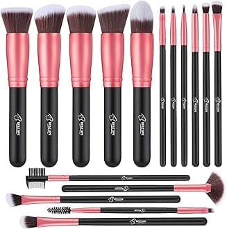 BESTOPE PRO Makeup Brushes 16 Pcs Makeup Brush Set, Blending Brush for Foundation, Premium Synthetic Powder Concealers Makeup Brushes for Eyes and Face, Eye Shadows Brushes, Eyeliner Make Up Brushes