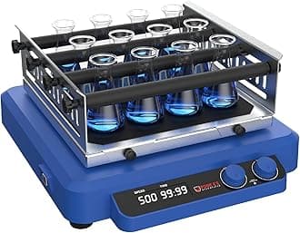 4Es USA Orbital Linear Shaker - Adjustable Speed 20-500 RPM Orbital Mixer, 7.5 kg Loading Capacity Laboratory Shaker with Both Orbital and Linear Shaking Mode, Continuous and Timed Operations