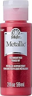 FolkArt Metallic Acrylic Paint in Assorted Colors (2 oz), 6102, 2 Ounce Bright Red