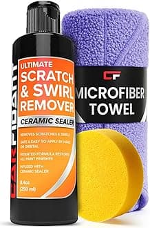 Carfidant Scratch and Swirl Remover - Car Scratch Remover for Vehicles Paint - Polishing Compound for Cars with Pad and Towel - Cutting and Buffing Compound for Paint Restorer