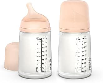 Zero Zero Anti Colic Baby Bottle, No 1 Spanish Baby Bottle Brand, Minimizes Bottle Rejection & Nipple Confusion, Perfect for Breastfeeding Babies, 2 PK 9 oz, Fair Tone, Medium Flow