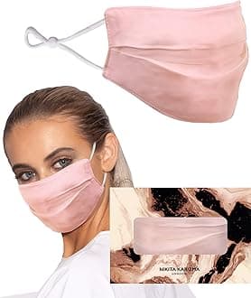 KARIZMA Beverly Hills Silk Face Mask. Pink Fashionable Designer Face Mask for Women. Washable Fabric Face Mask Reusable Facemask. 19 Momme Mulberry Silk Mask - Luxury Fashion Masks for Women